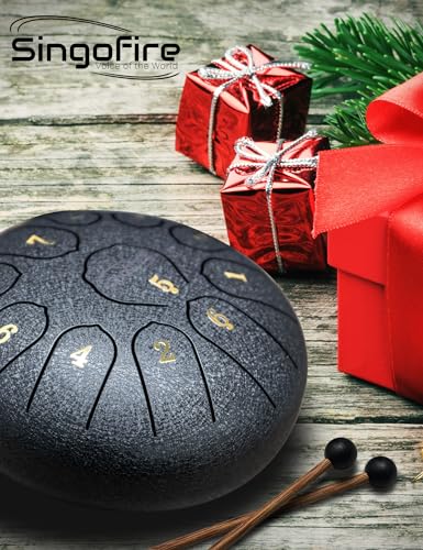22-Inch 10-Notes 440Hz D Minor Kurd Handpan with Bag, Mallets, Stand and Cloth L6796