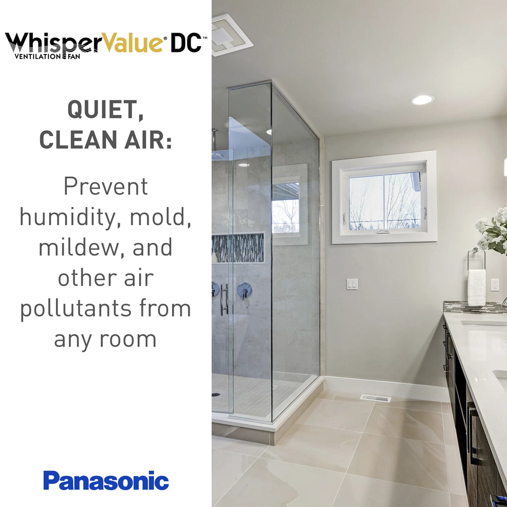 White Ceiling or Wall Exhaust Fan with Condensation Sensor F58059