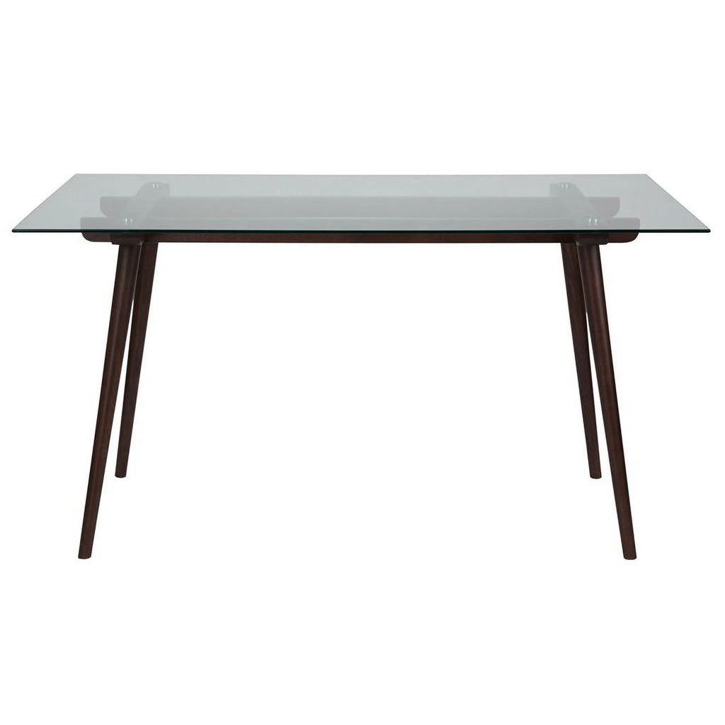Rectangular Wood and Glass Top Table in Espresso O842216