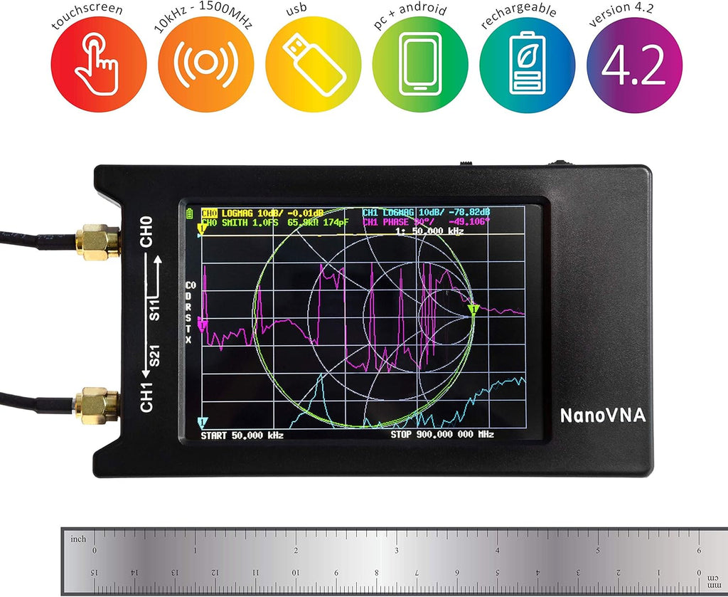Vector Network Analyzer Kit 50kHz-1.5GHz Portable VNA with Calibration Kit, Pack of 2 Y8549