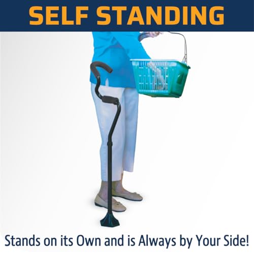 Self Standing Lightweight Adjustable Walking Cane with Ergonomic Forearm Grip P6810