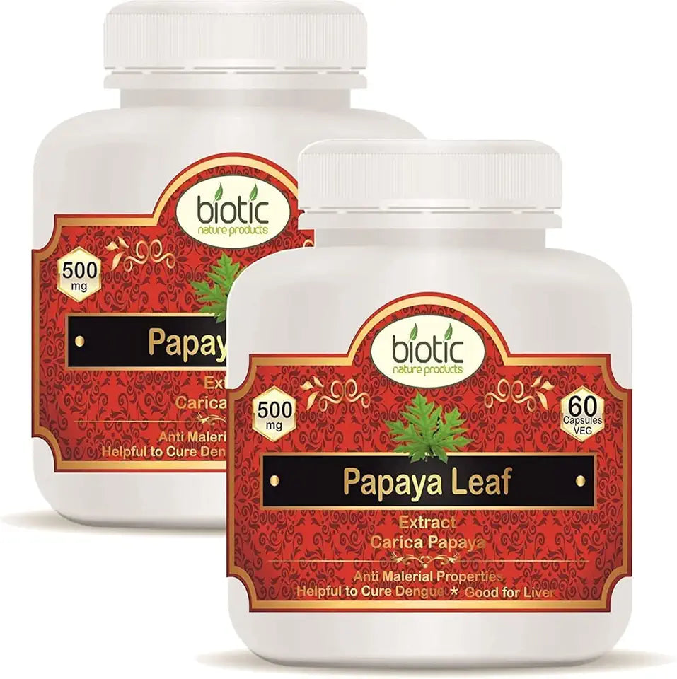 Papaya Leaf Capsules 500mg 120 Veg Capsules Pack of 2 G511514