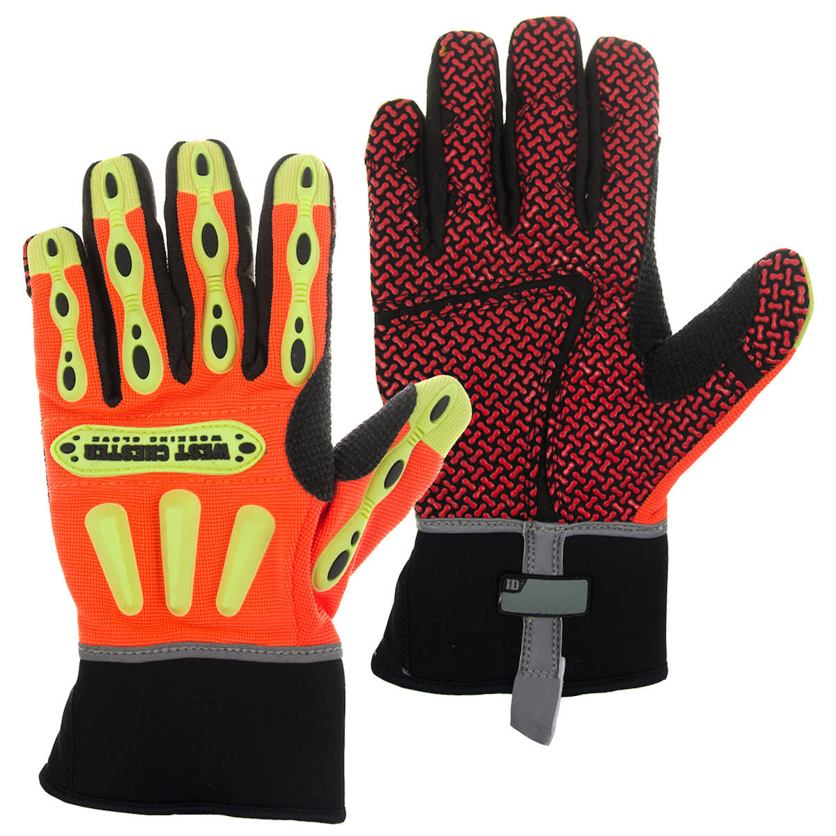 Orange Safety Cut Gloves with Long Neoprene Cuff M225765
