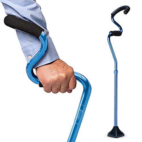 Self Standing Lightweight Adjustable Walking Cane with Ergonomic Forearm Grip P6810