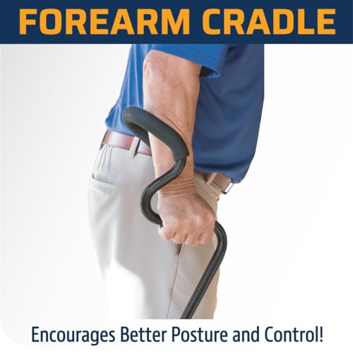Self Standing Lightweight Adjustable Walking Cane with Ergonomic Forearm Grip P6810