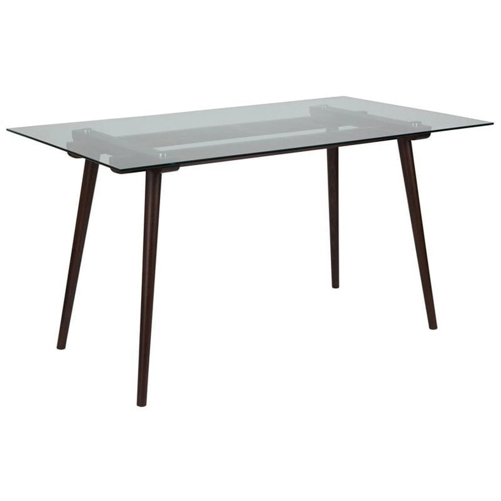 Rectangular Wood and Glass Top Table in Espresso O842216