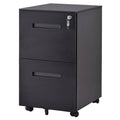 Black Metal 2-Drawer Mobile Vertical Filing Cabinet N878