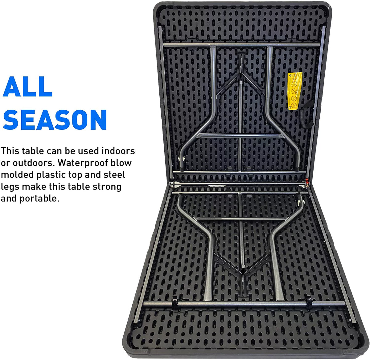 Oversized Black Folding Table 6.5 X 3 W45233