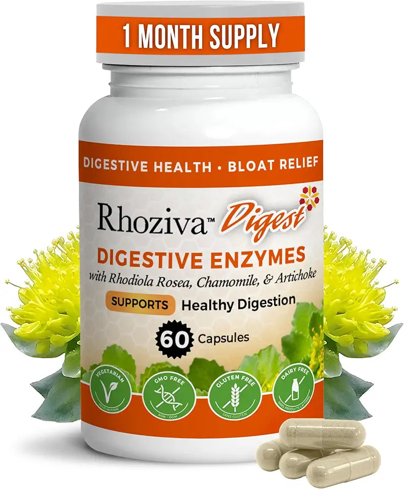 60 Capsules Digestive Enzymes Probiotics Prebiotics Supplement L87675