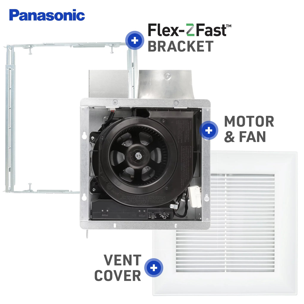 White Ceiling or Wall Exhaust Fan with Condensation Sensor F58059